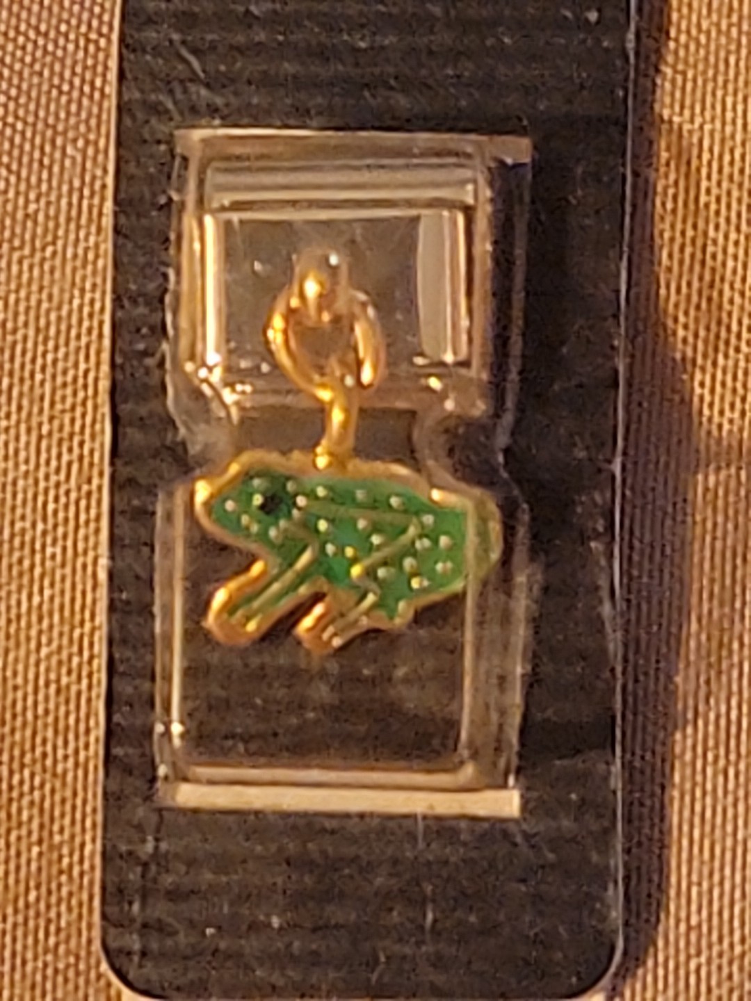 Frog Dangle Italian Charm Enamel Link 9MM K47