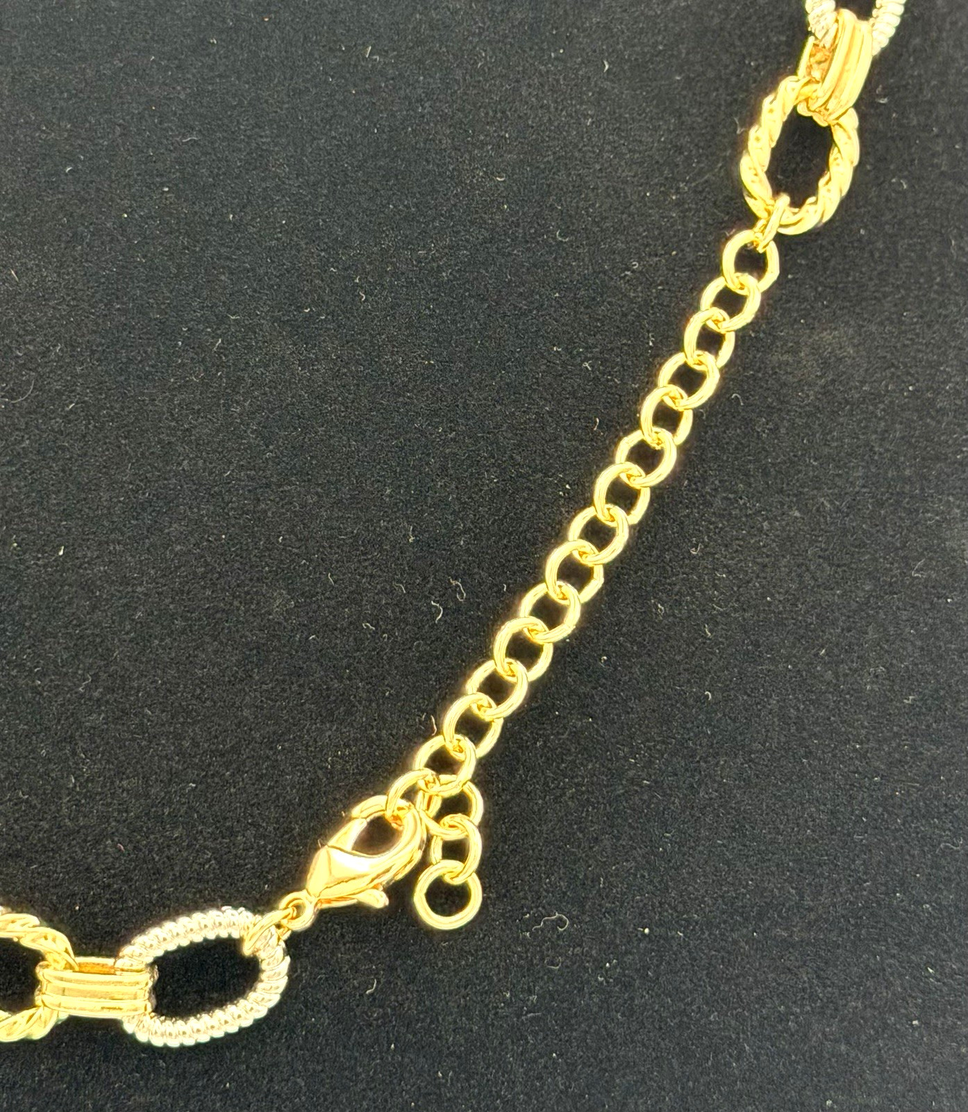 New Yellow & White Gold-Filled 18-20″ Adjustable Rounded Link Necklace