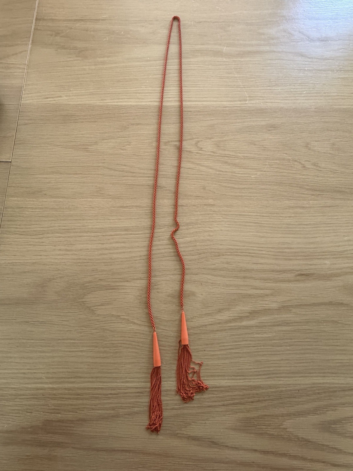 Kendra Scott Burnt Orange Matte Phara Tassle Long Wrap Necklace, Versatile