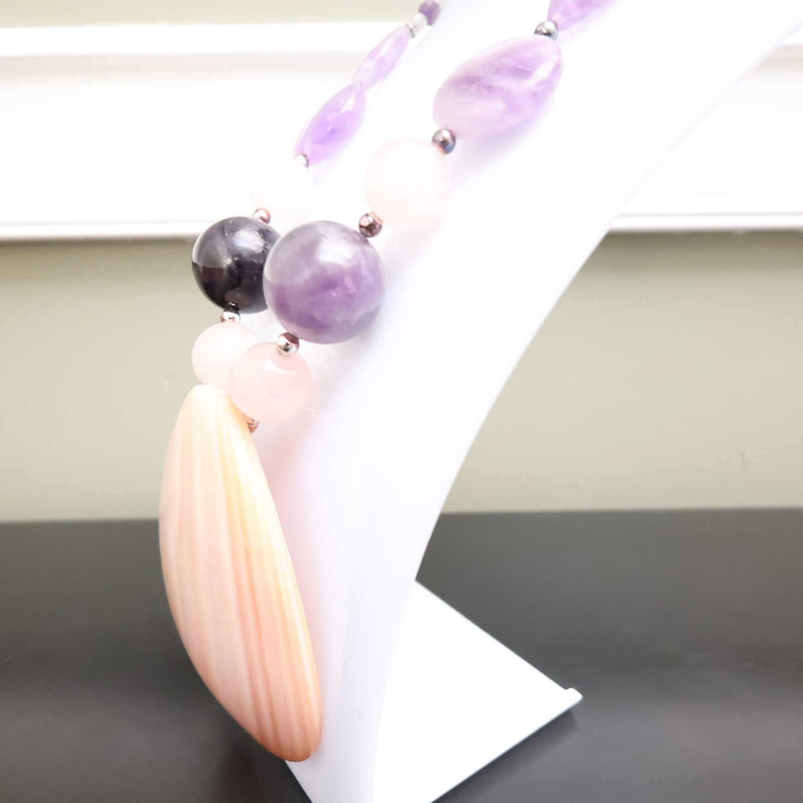 Jay King necklace Mine Finds statement shell semiprecious beads sterling silver