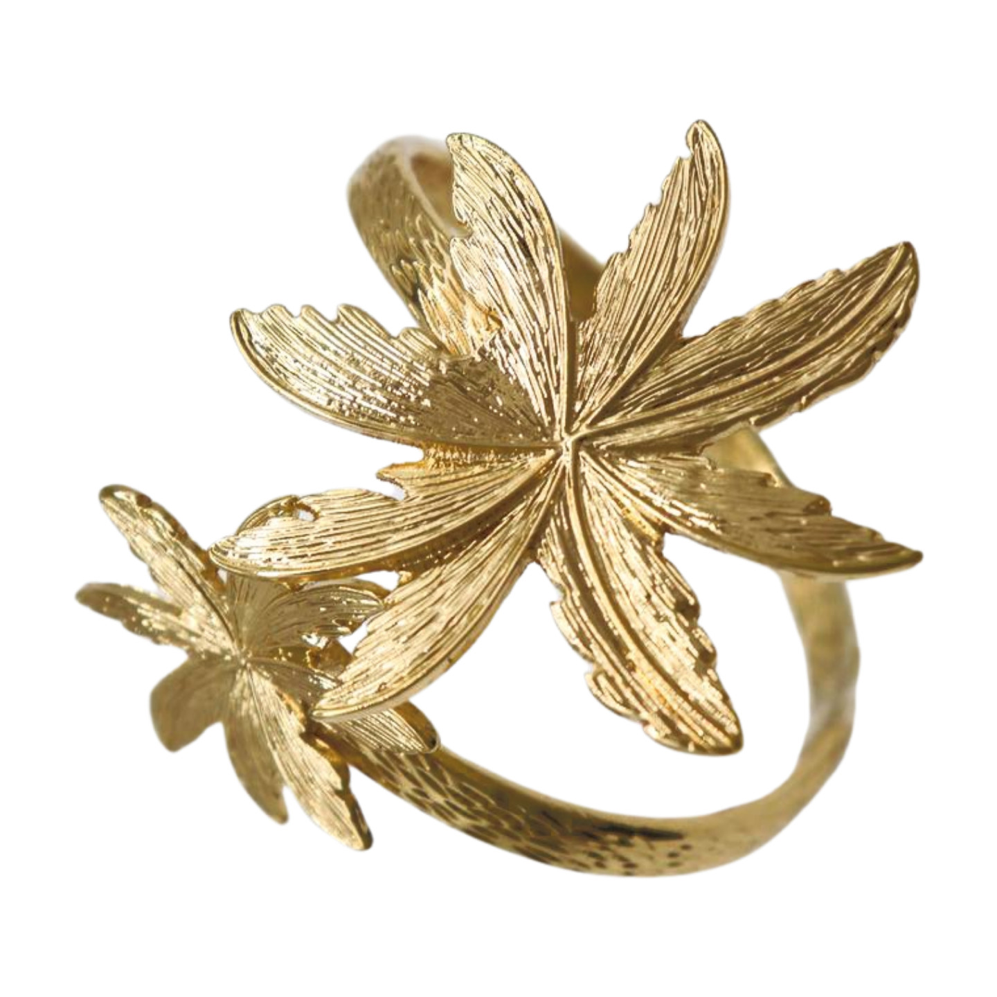 Women Wrist / Arm Cuff Bracelet Gold Metal Flowers Wrap Around Cute Accessory
