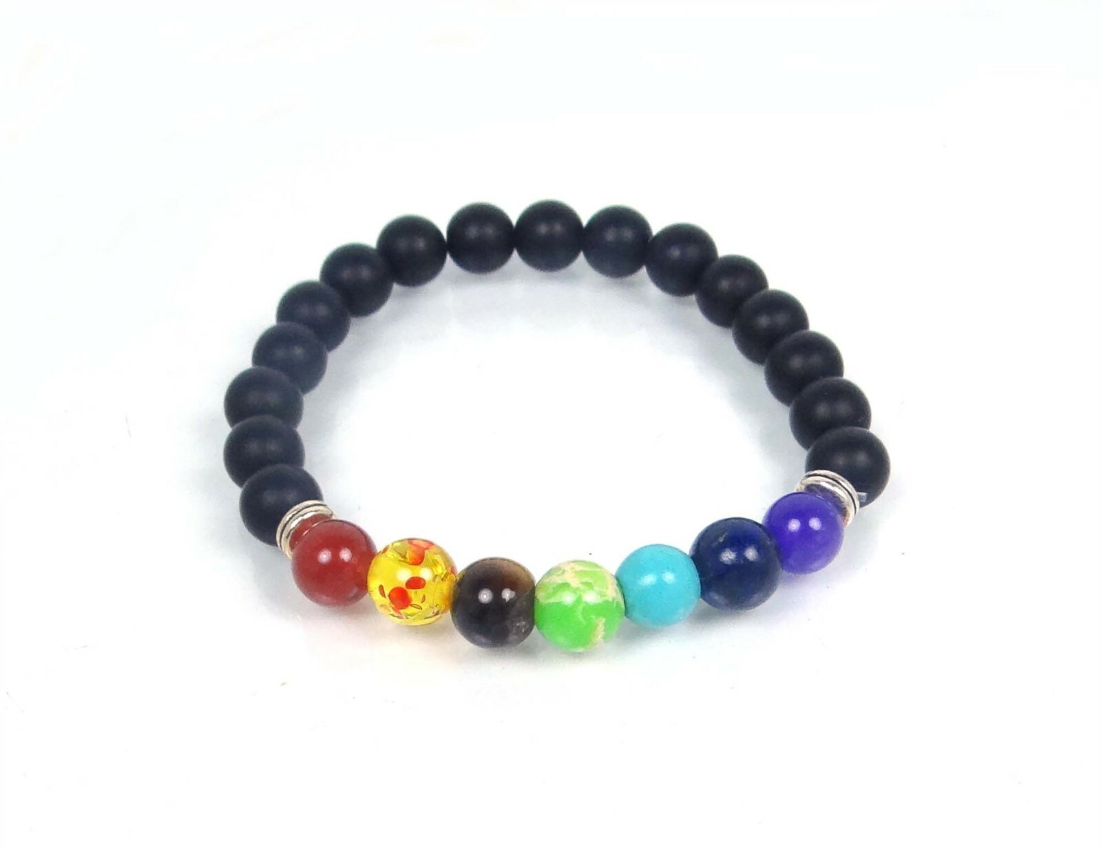 Unisex 7 Chakra Healing Beads Natural Lava Essential Oil diffuser Yoga Bracelet