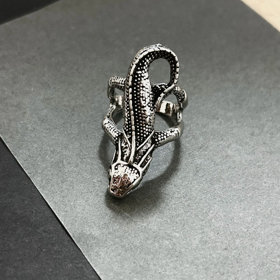 Lizard Iguana Open Ring Jewelry Predator Animal Reptile Adjustable Resizable