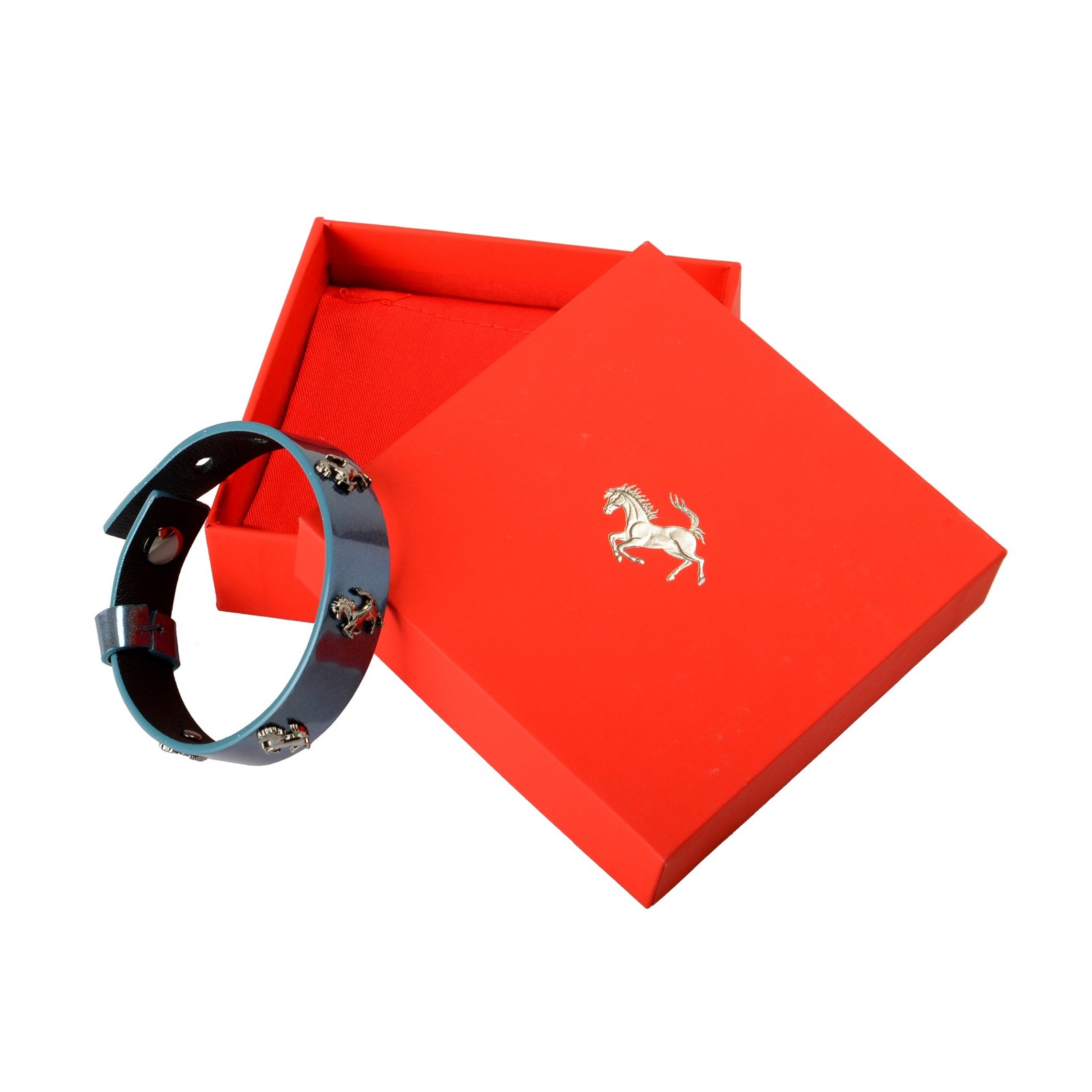 Scuderia Ferrari Blue “Hypersonic” Single Coil 100% Leather Bracelet