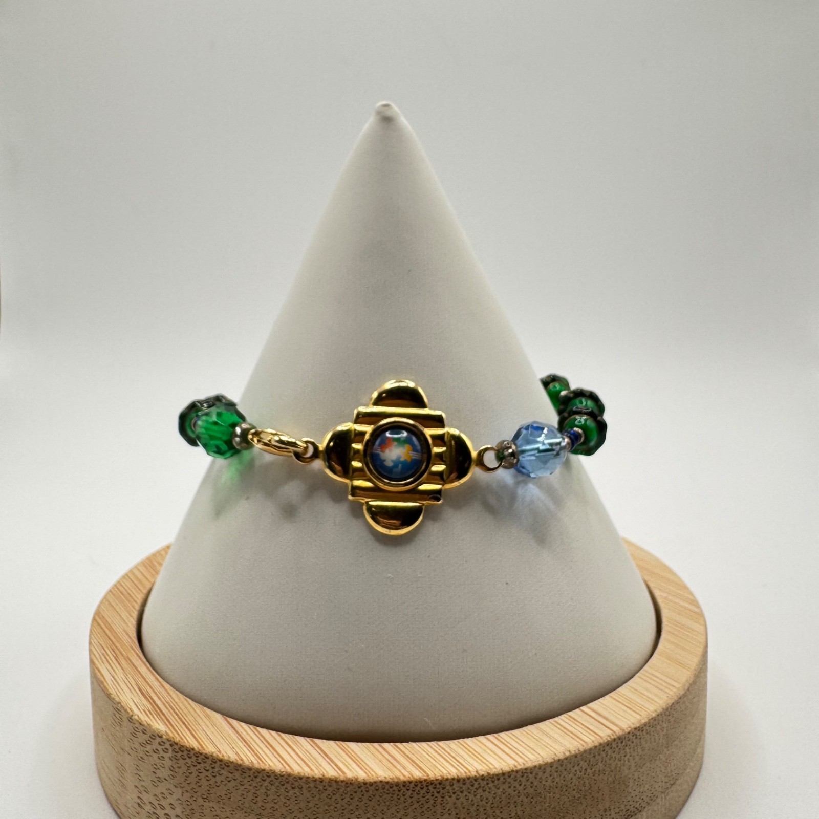 Vatican Jubilee 2000 Rosary Bracelet Lubilaeum A.D. 2000 – Italy Blue & Green