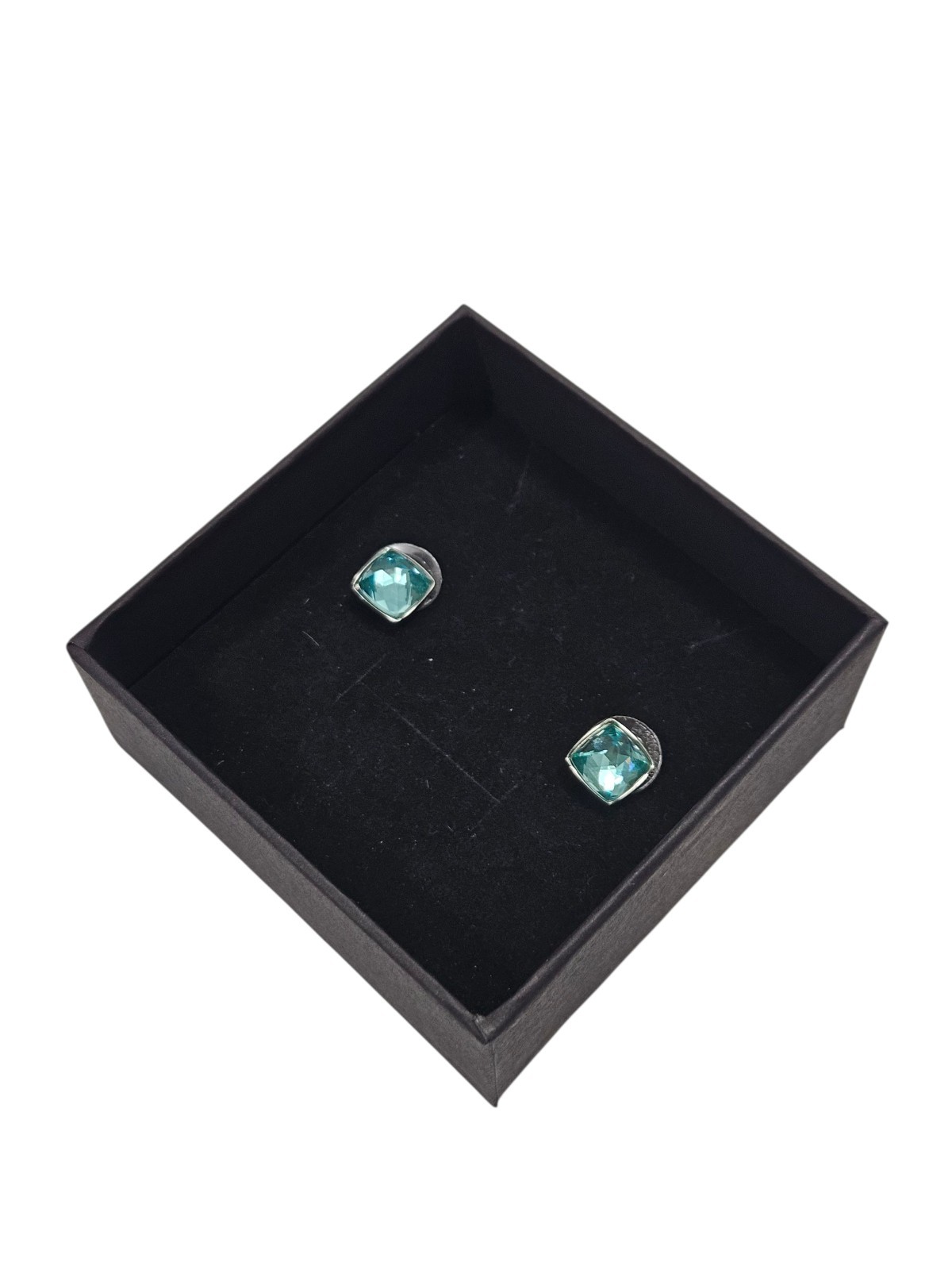 Swarovski Aqua Crystal Stud Earrings – 0.8 cm