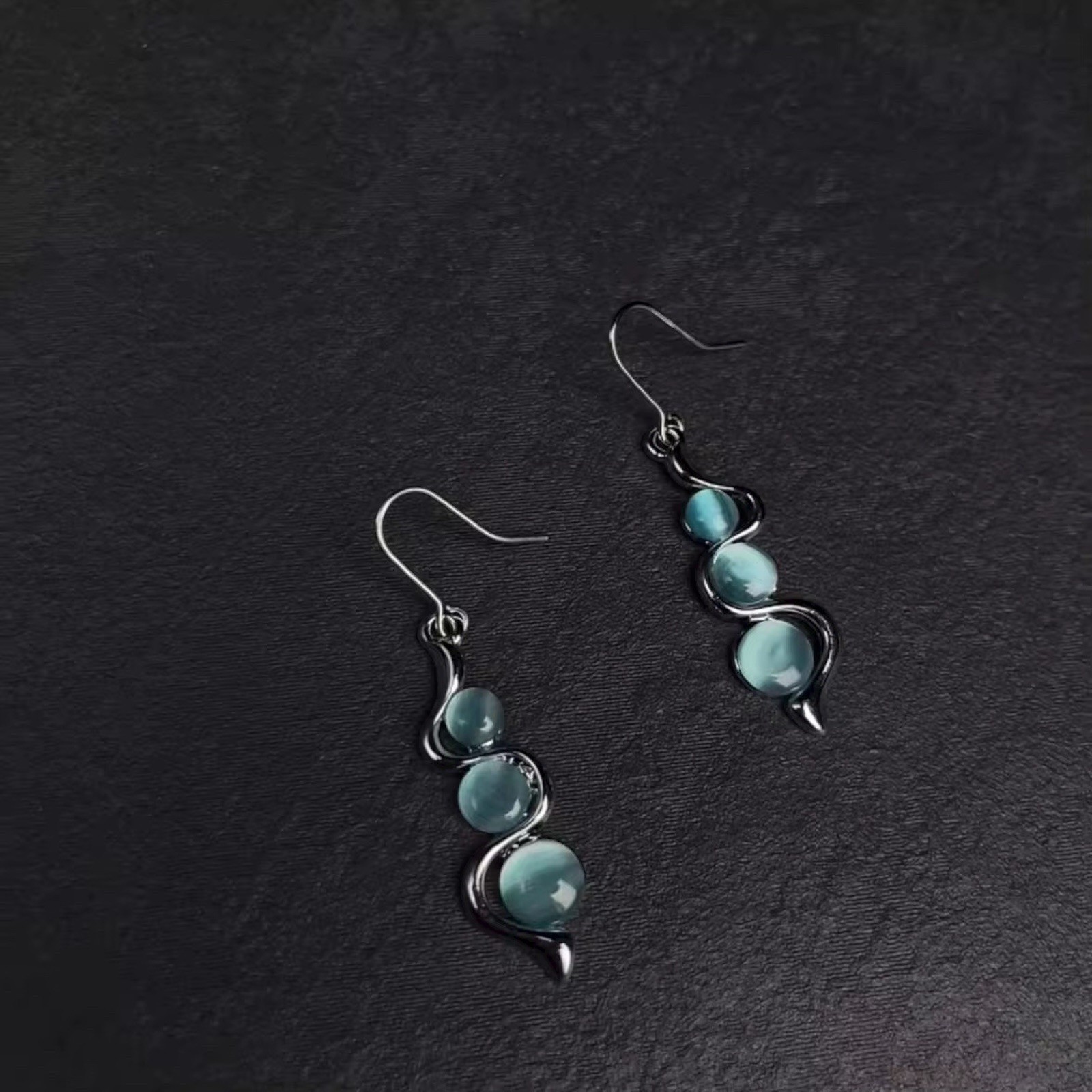 Boho 925 Silver Drop Dangle Earrings Ear Hook Women Jewelry Moonstone Gift A7