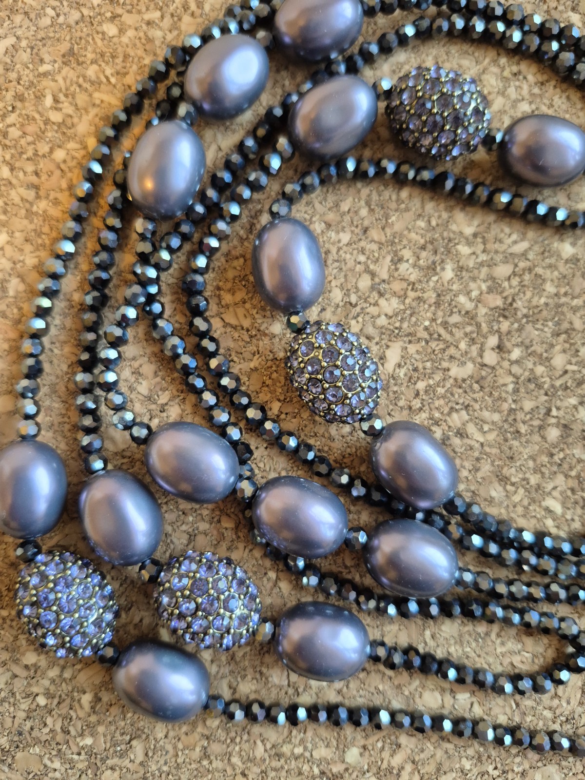Heidi Daus 67.5″ Necklace Purple Beads Lavender Pearls