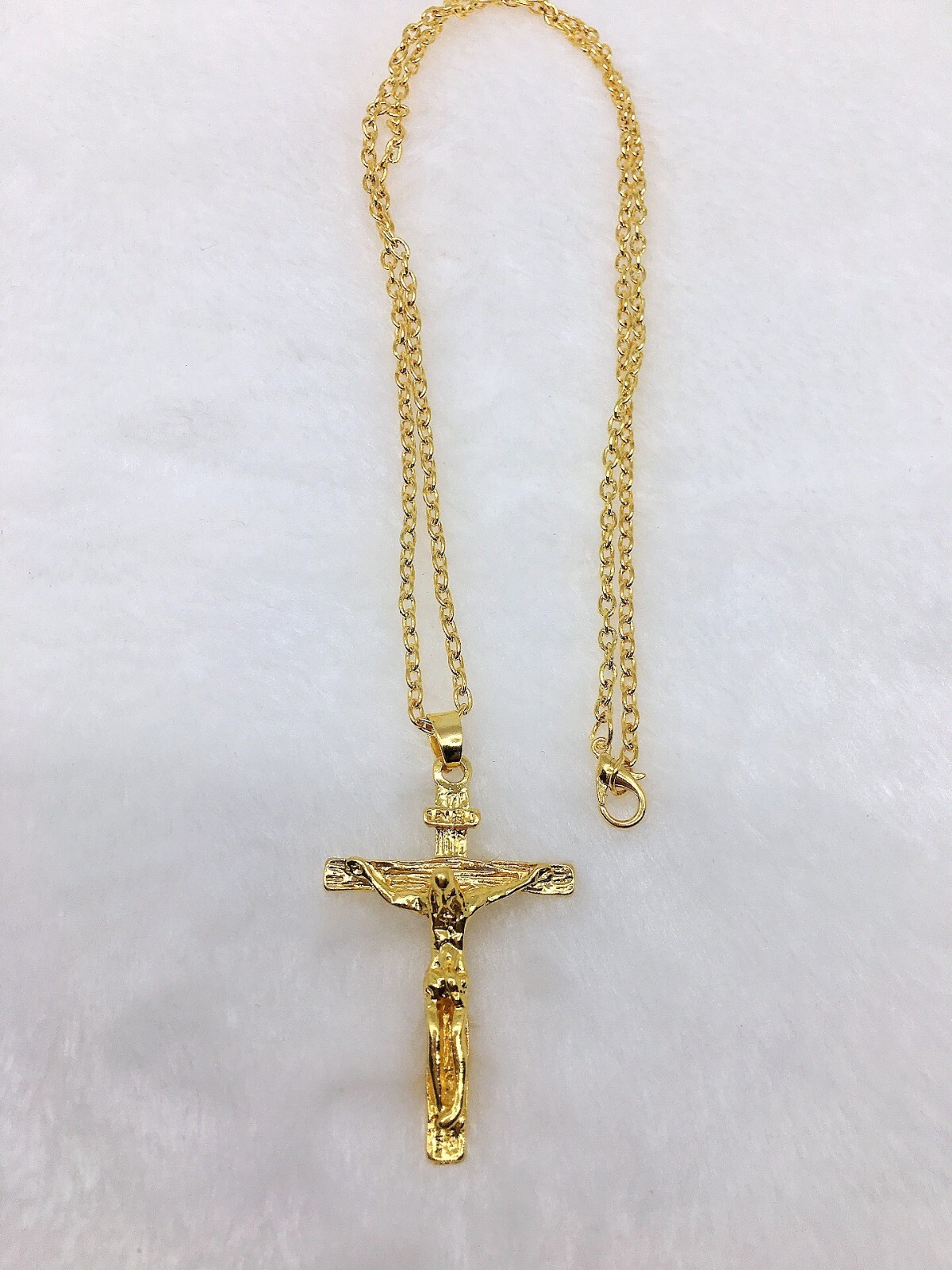 Stainless Steel Jesus Christ Crucifix Cross Pendant Chain Necklace For Men Women