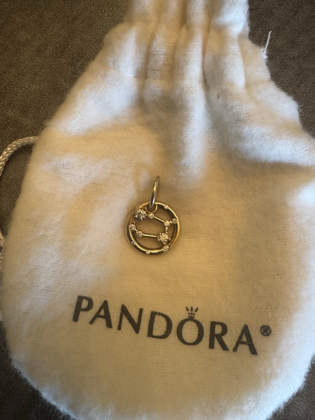 New Authentic Pandora 14K Gold Plated Gemini Zodiac Dangle Charm
