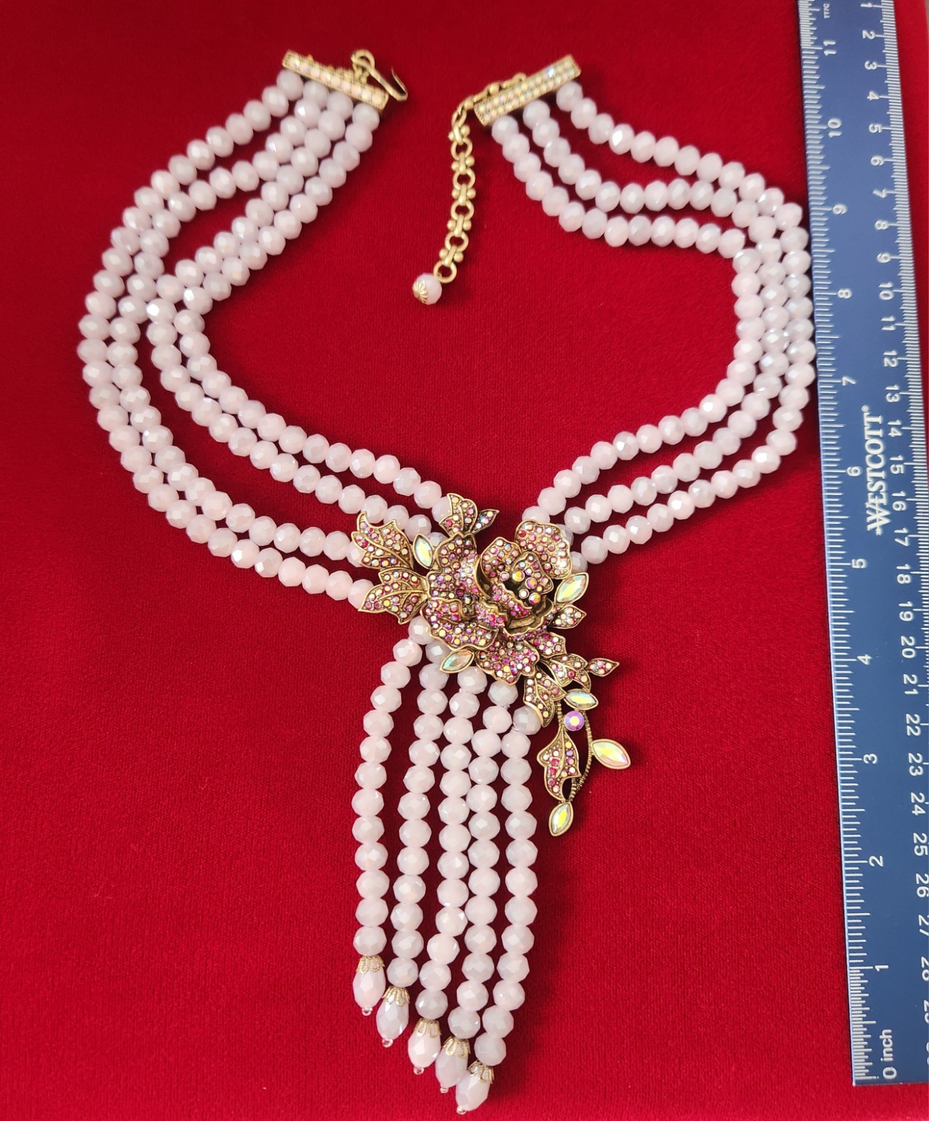 Heidi Daus “Rose Elegance” Lavender Necklace SIGNED