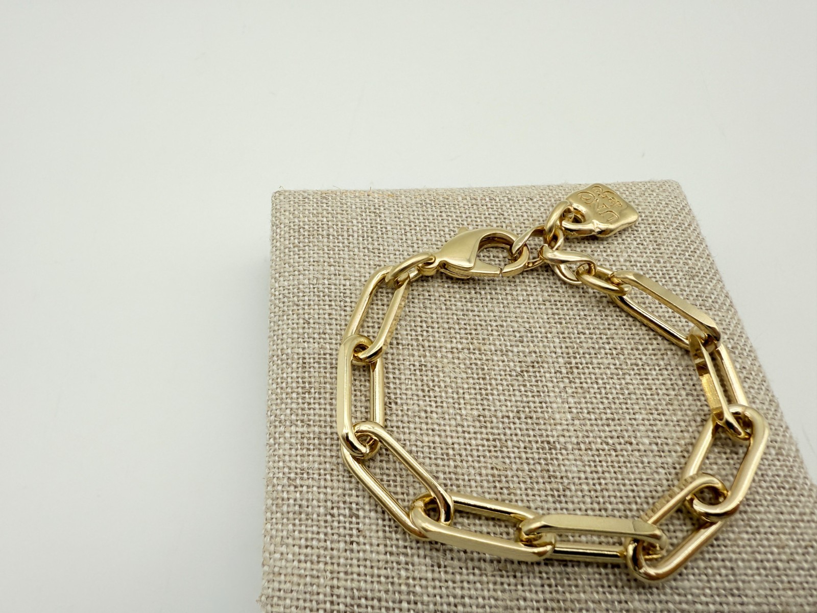 NEW Uno de 50 SER BRAVE 18k Gold Plated Chain Link Bracelet Size Medium