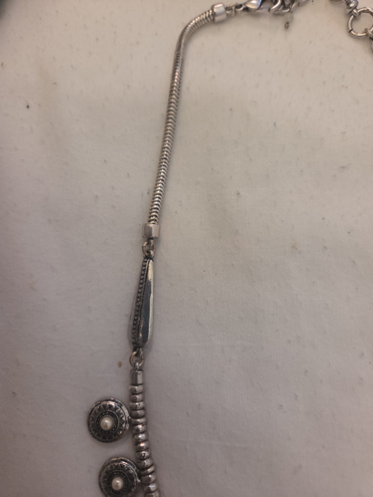 Silverstone Lucky Brand Bohemian/Tribal Style Necklace With Pearl Detail
