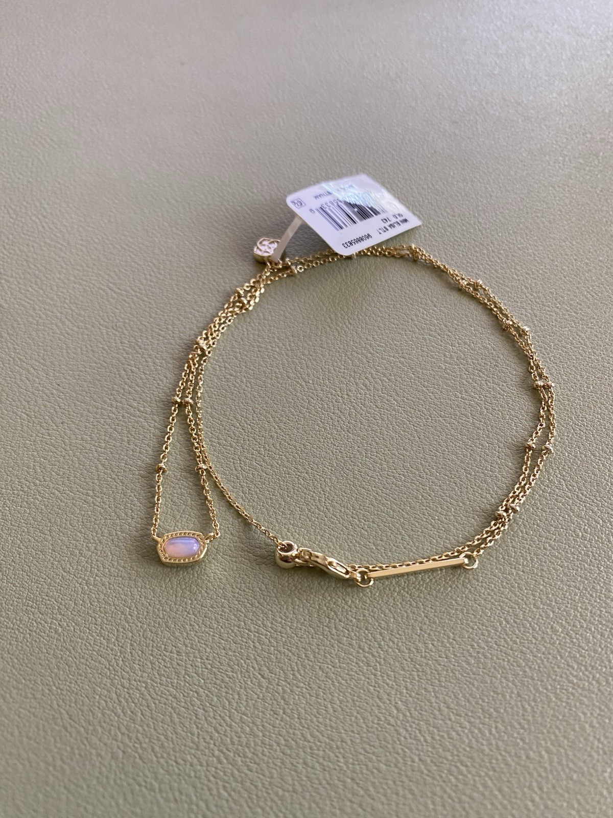 Kendra Scott Mini Elisa Gold Chain Pink Opalite Necklace 16.0 “