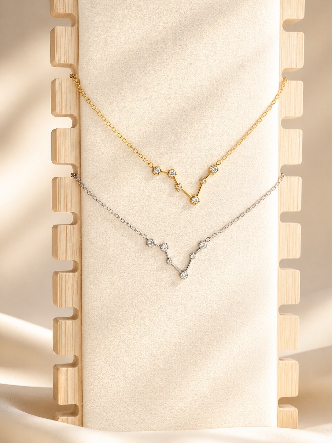 18K Gold Plated Zodiac Constellation Necklace Dainty Birthday Gift Women