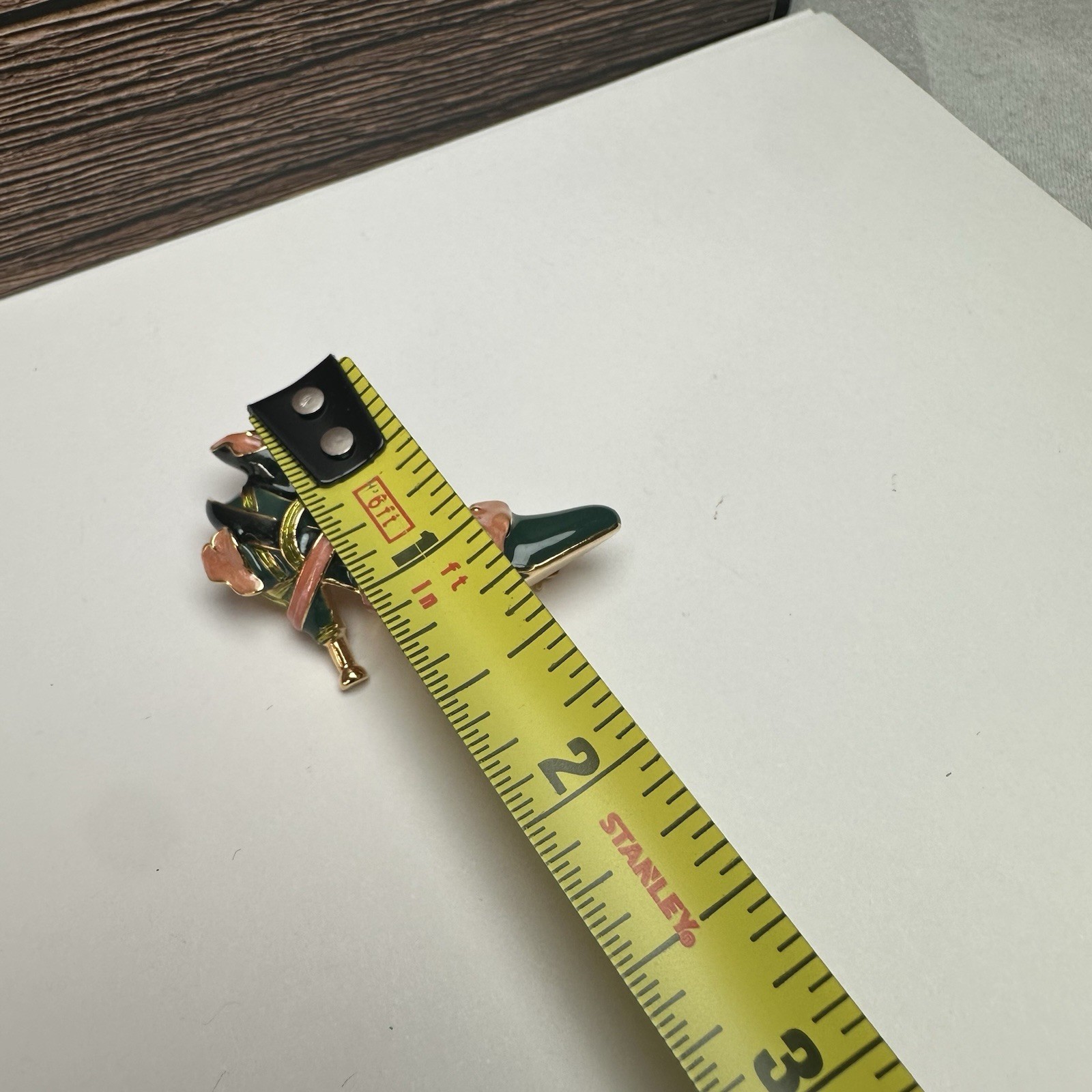 Kenneth Jay Lane KJL Green Enamel High Heel Shoe Brooch Pin