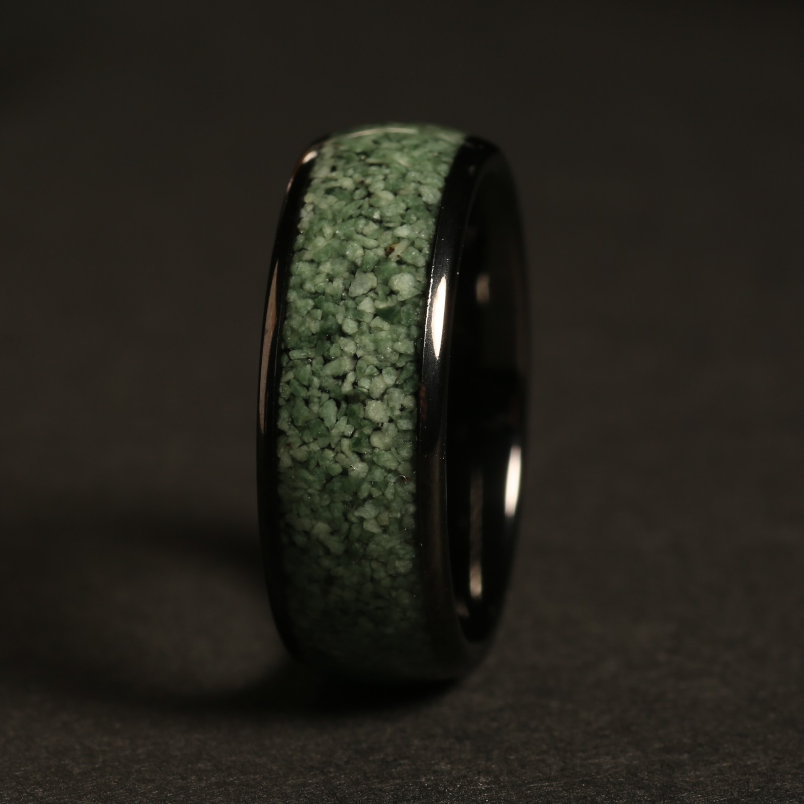 Viridescent Bond – Moss Agate & Black Tungsten His & Hers Couples Rings