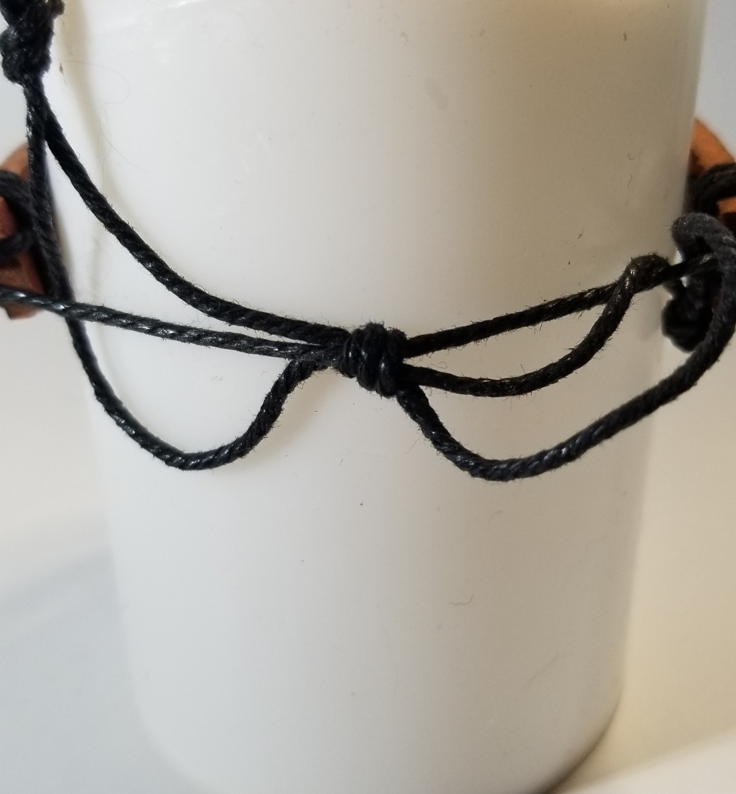 Marijuana Leaf Adjustable Bracelet. Unisex Weed Leaf Black Leather