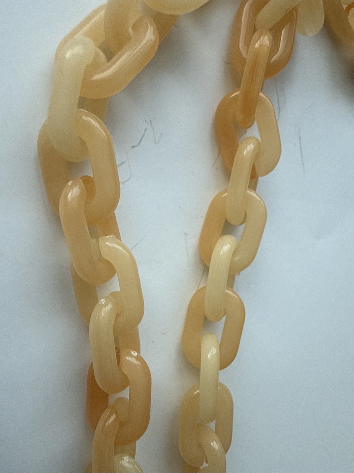 Yellow Acrylic Chunky Chain Link Acrylic Resin Necklace / Eyeglass Chain 30″