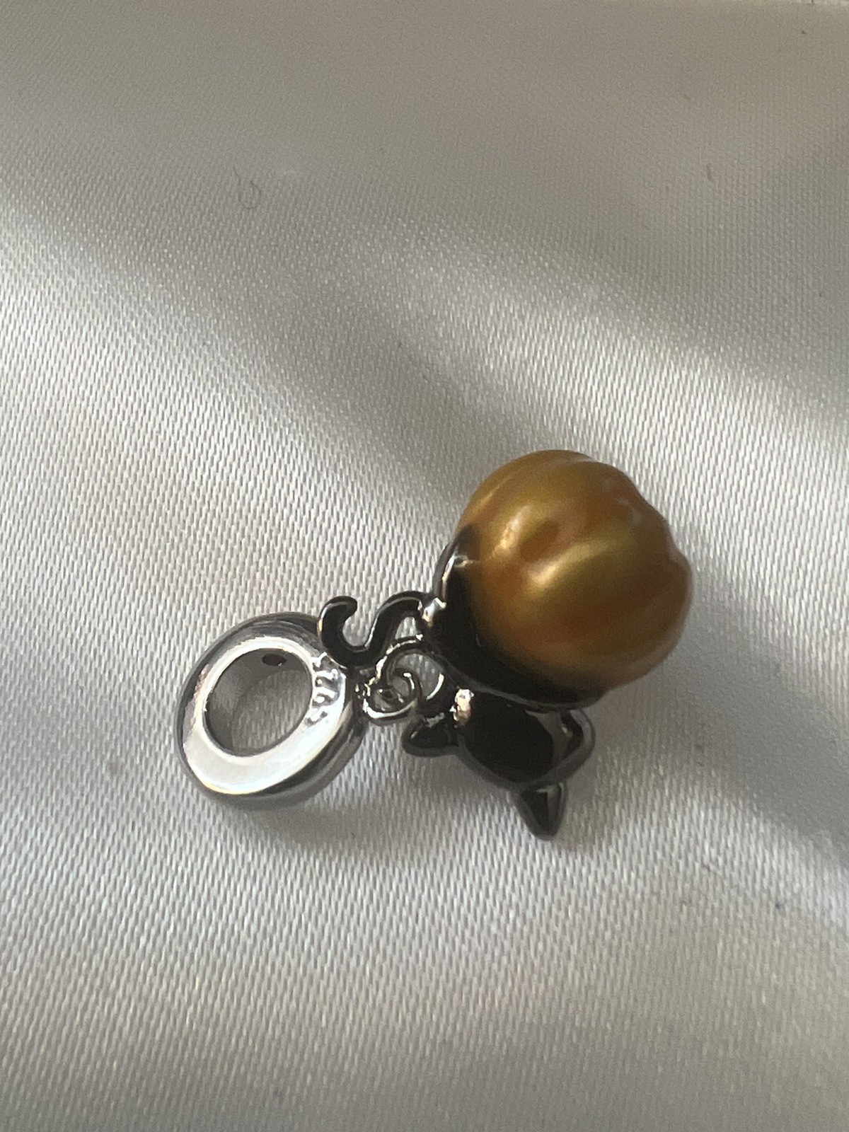 925 Sterling Silver Enamel Luminous Pumpkin Black Cat Charm Bead Halloween 🎃