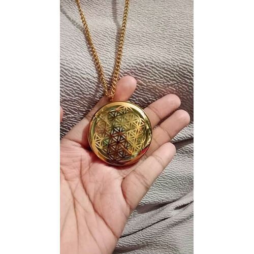 Ener-Chi Gold Pendant With I-Protect 24/7 For Health And Wellness