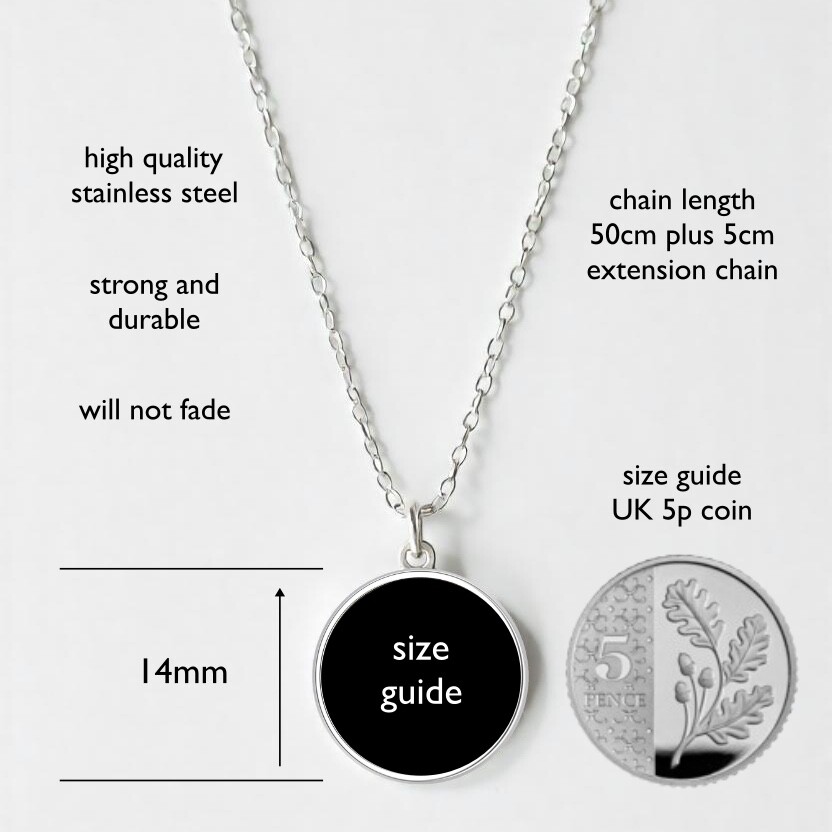 Abba necklace, stainless steel/glass, 50-55cm length, 14mm width, beautiful