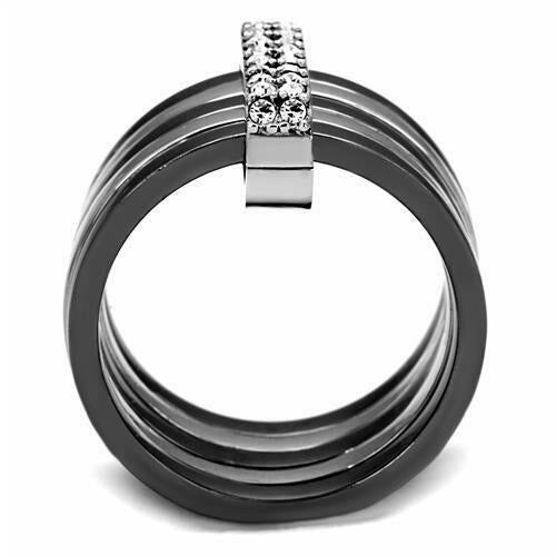 Beatiful Black Ip Top Grade Crystal Cocktail Fashion Ring 5 6 7 8 9 10 Tk2602