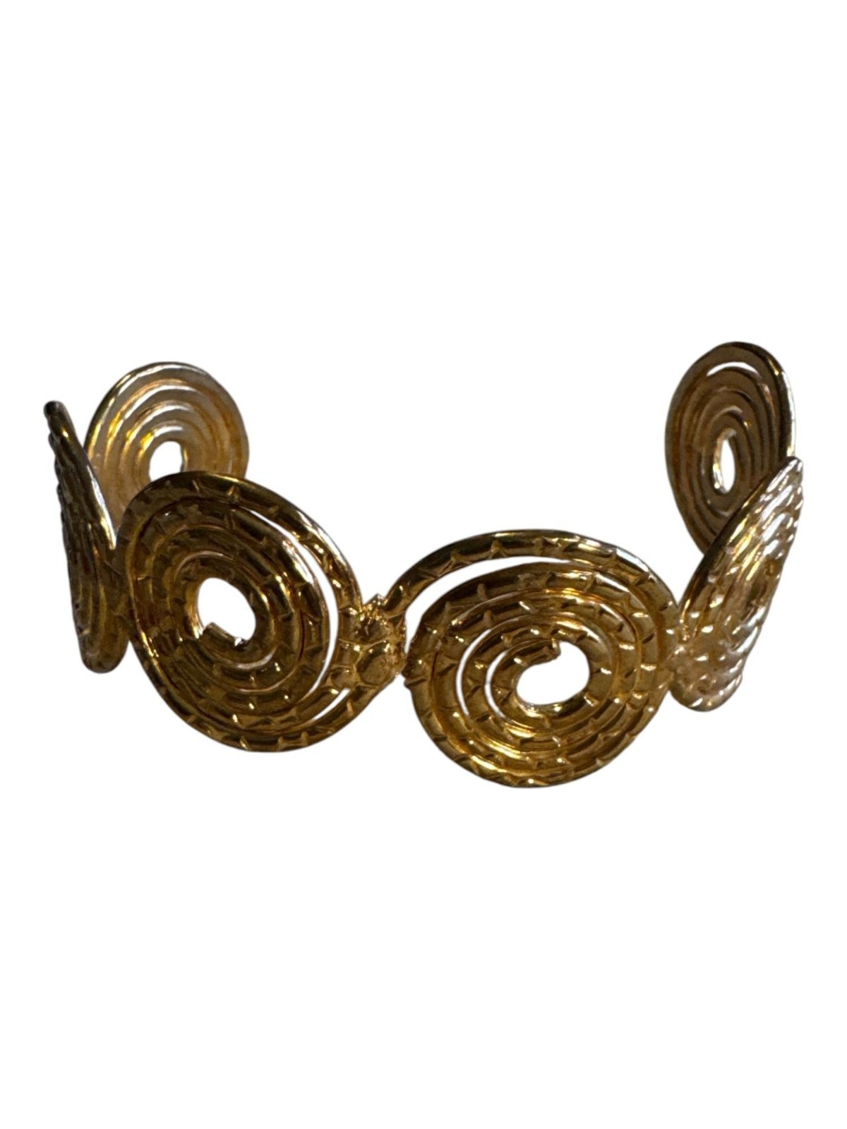 Gold-Tone Spiral Cuff Bracelet With Open-Ended Design