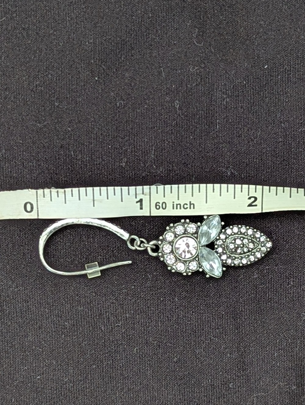 Silver Crystal Gem Drop Earrings Sparkling Dangle