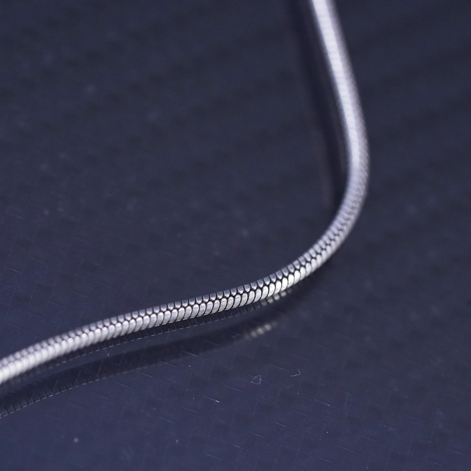 16” 1.6mm, vintage Italian sterling silver 925 snake chain necklace