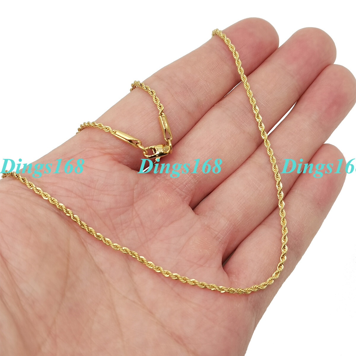 18K Gold Filled 16″- 32″ INCH Classic Rope Chain Necklace, Multiple Length/Width