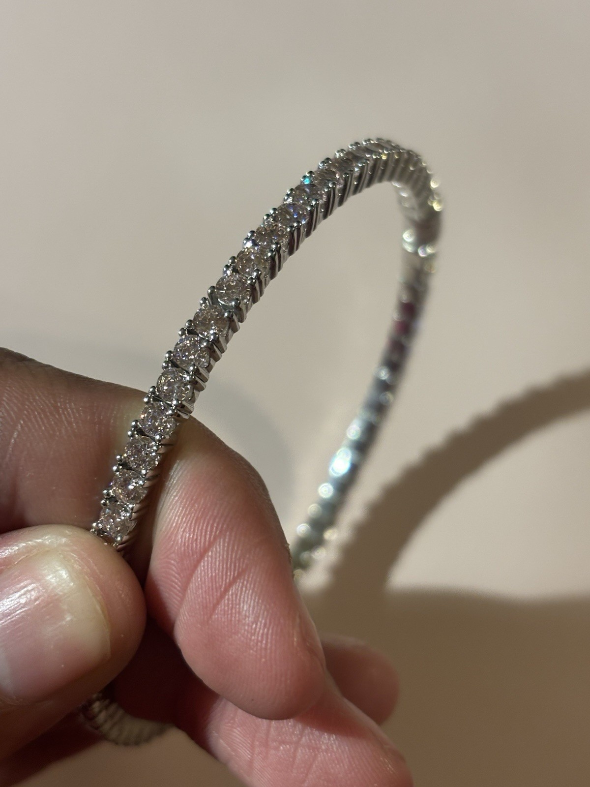925 Baby Pink Round Bangle Bracelet-Magnetic Closure