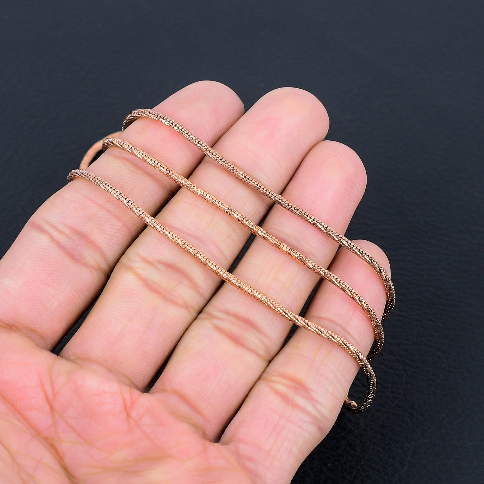 Pure Copper Snake Chain Oxidized Handmade Necklace Gift For Jewelry RJ-011