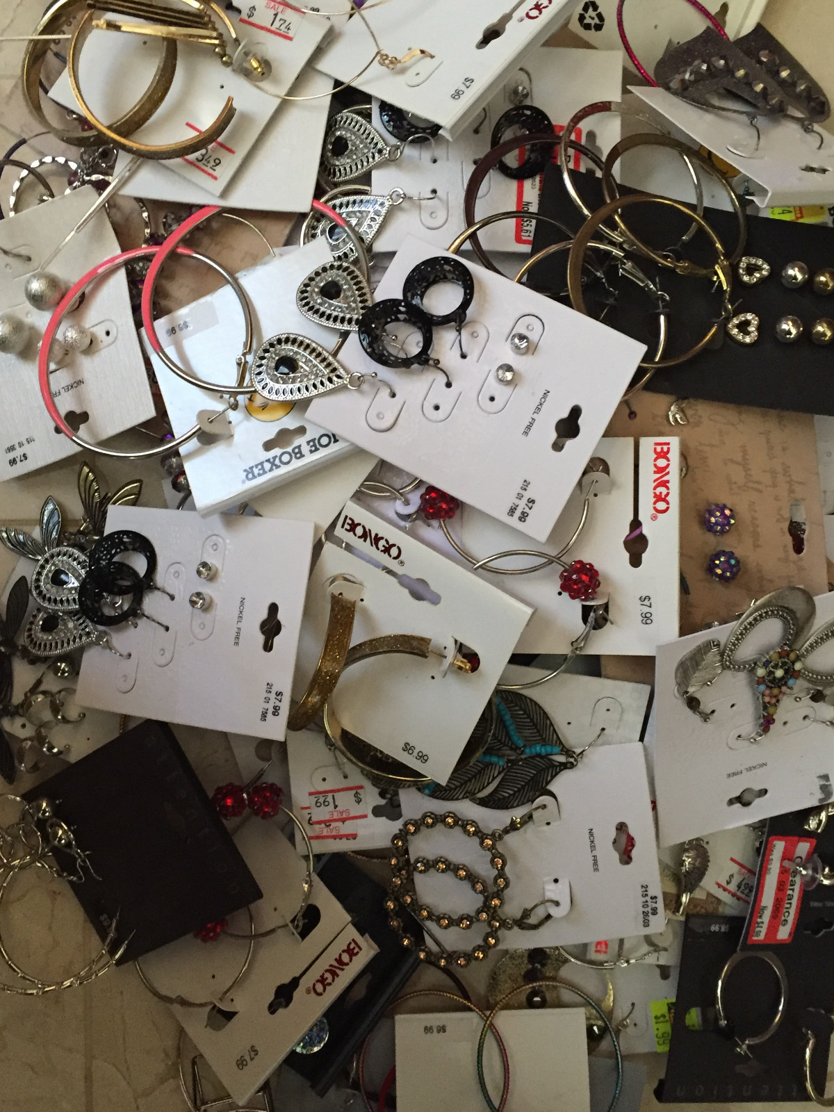 WOMENS WHOLESALE LOT 25 PAIRS EARRINGS HOOP DANGLE STUD RANDOM TARGET KMART