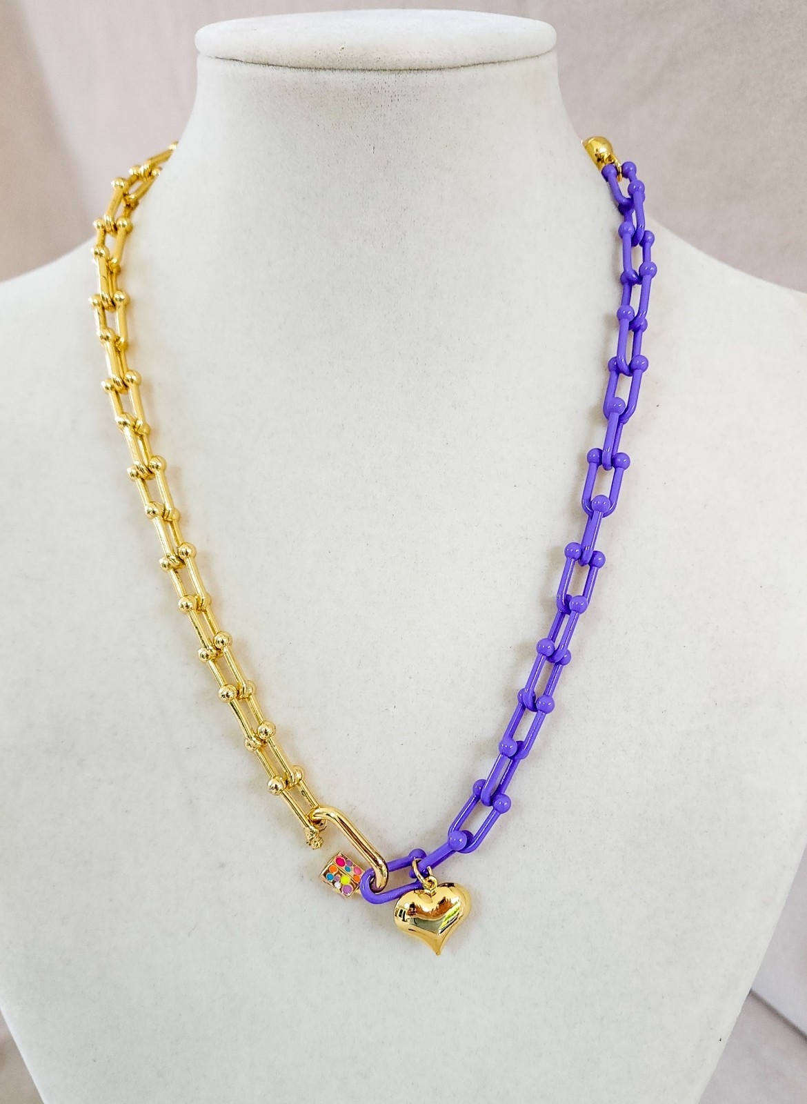 Melania Clara Necklace Lot Of 6 Color Enamel Gold Plated Multi Color Variety