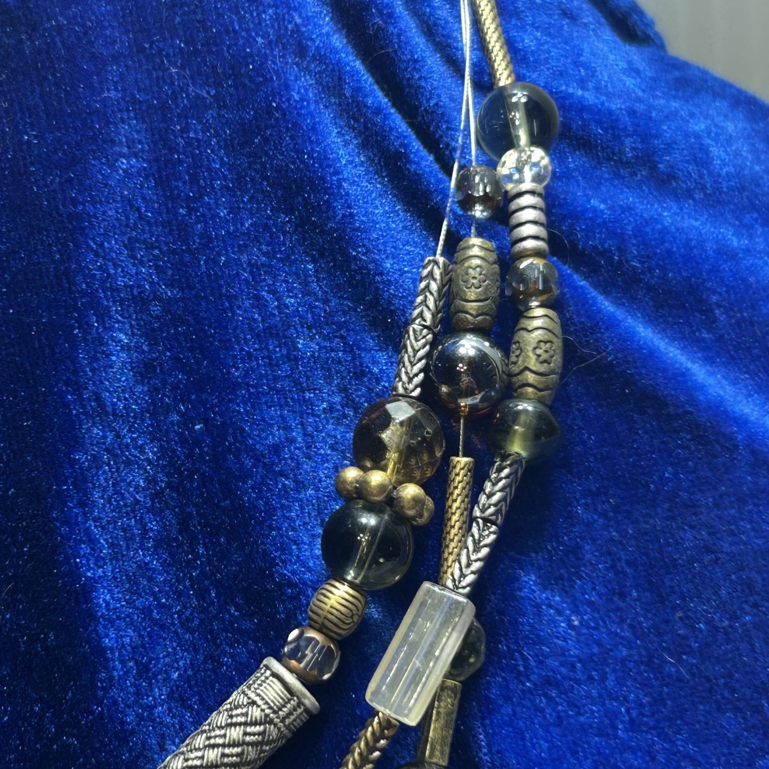 Park Lane Multi-Strand Beaded Layered Necklace 18-21″ Mixed Metal Glass Bohemian