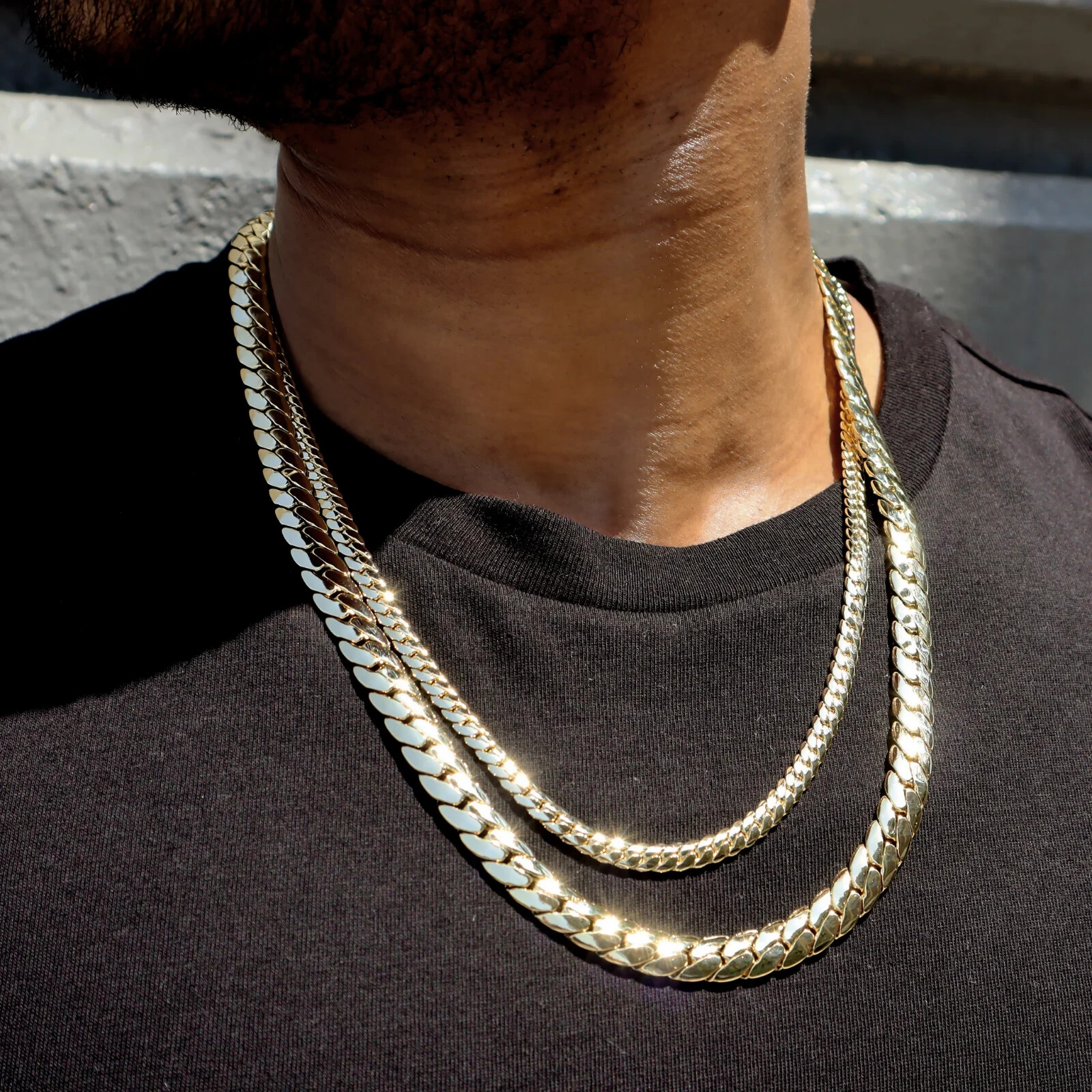 AAA+ 14k Stamped Brass Cuban Chain 4mm to 10mm Necklace Bracelet 20″ 24″ 30″