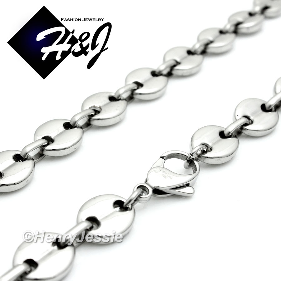 18-40″MEN Stainless Steel 10mm Silver Puffed Mariner Link Chain Necklace*N139