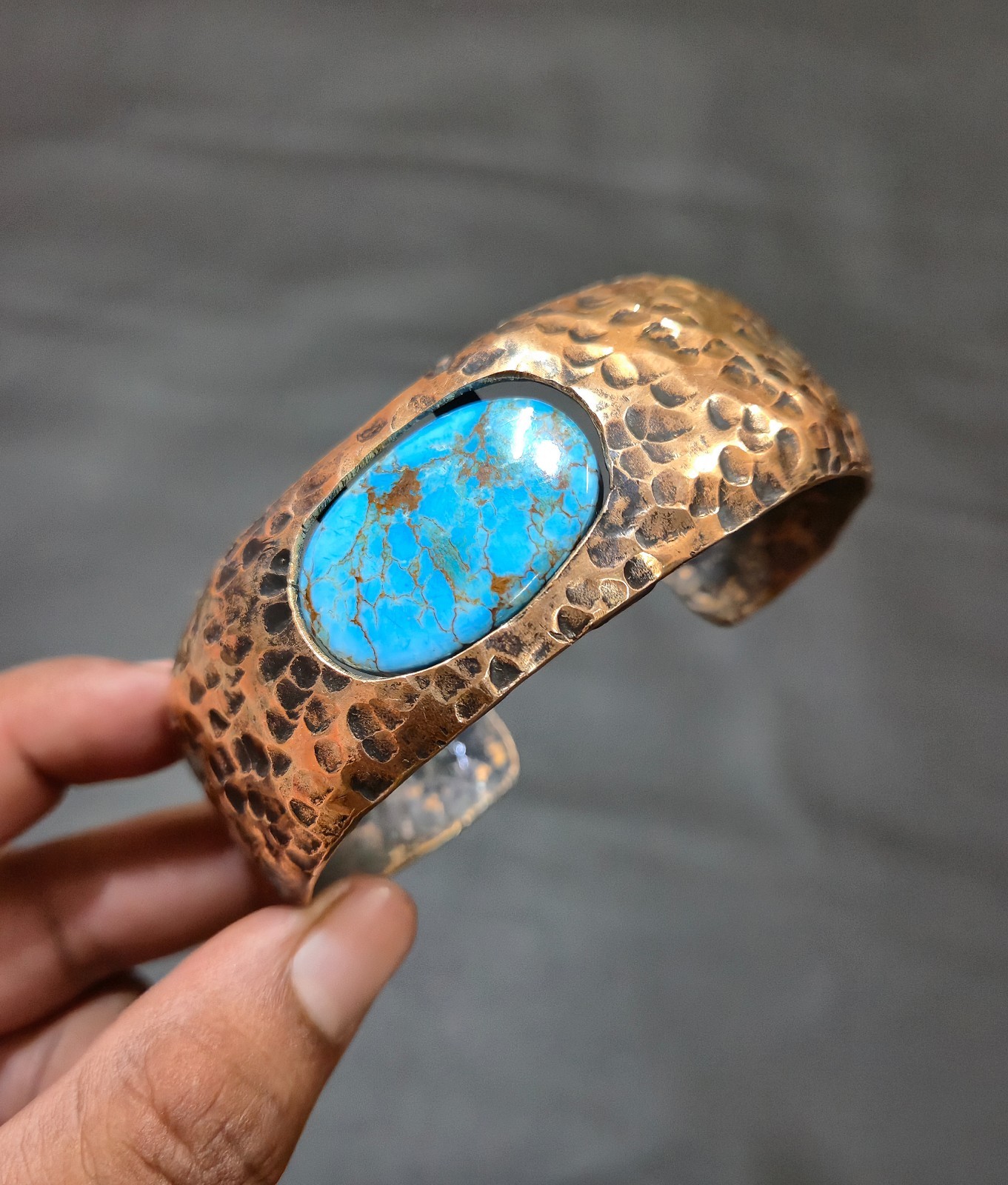 Tibetan Turquoise Copper Wire Wrapped Bangle Adjustable Cuff Gift Bangle
