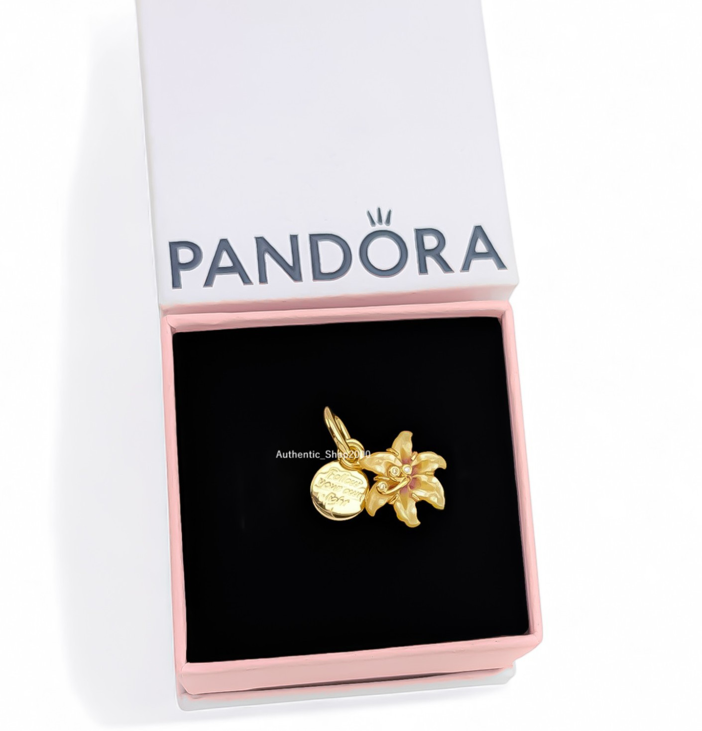 New 100% PANDORA 14k Disney Tangled Sundrop Flower Glow in Dark Charm 764020C01
