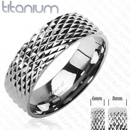 Solid Titanium Ring Snake Skin Design Size 5,6,7,8,9,10,11,12,13,14 (f31)