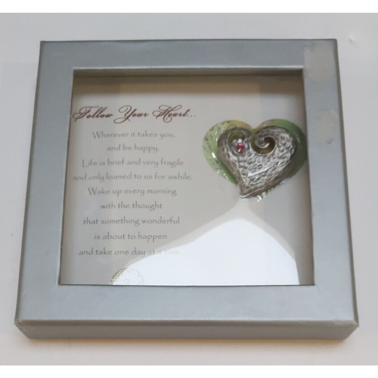 2007 Patricia Darling Dash Heart Pin Brooch With Blank Inside Card NEW Worn Box