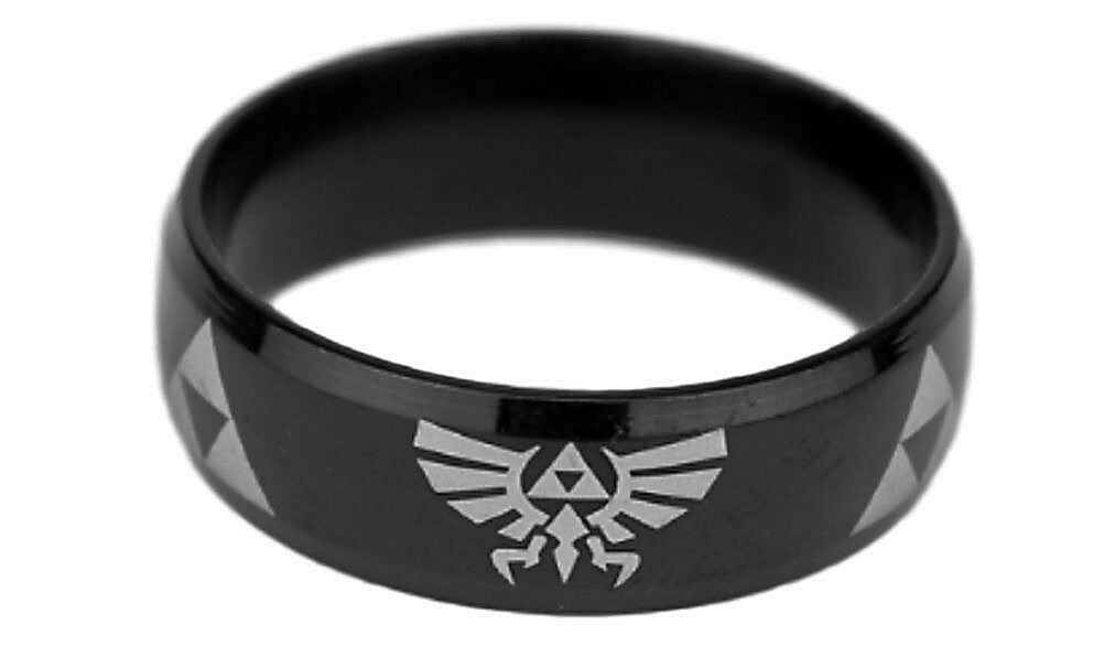 Legend of Zelda Game Triforce Crest Logo Stainless Steel Band Finger Ring