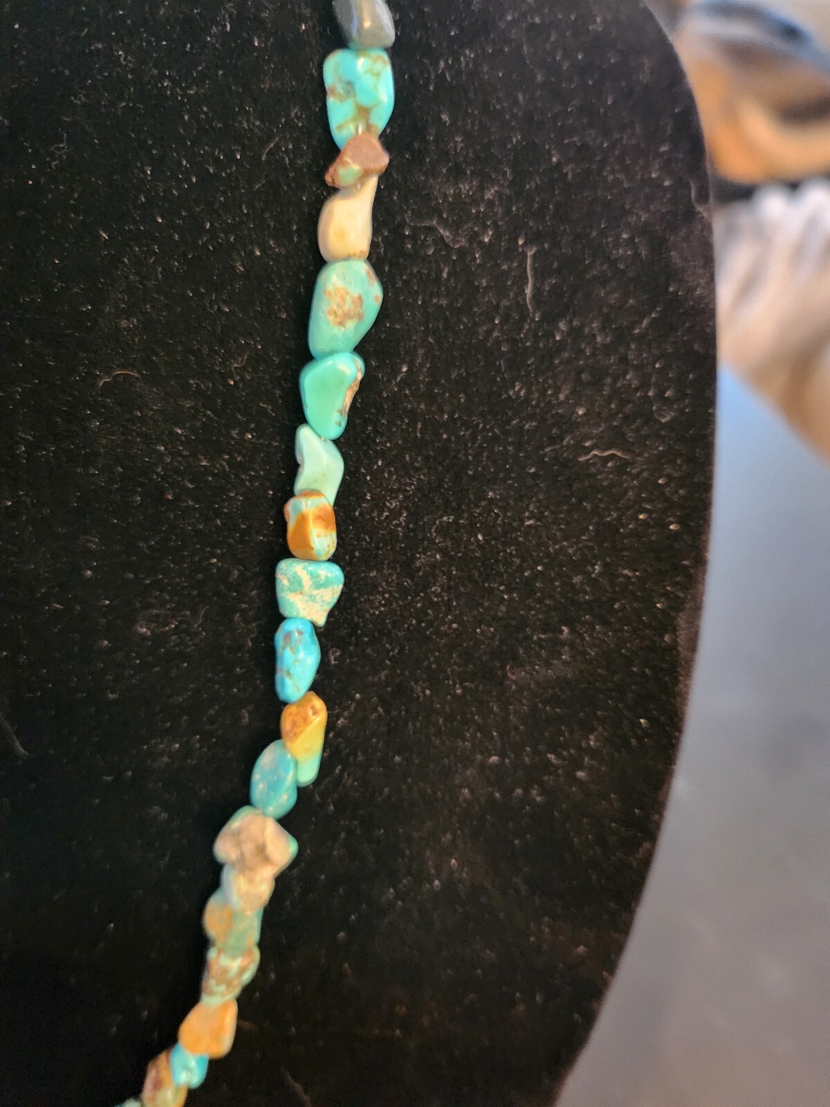 SKU19 “Native Fusion” 24 in. Multi Colored, Chip Turquoise Necklace