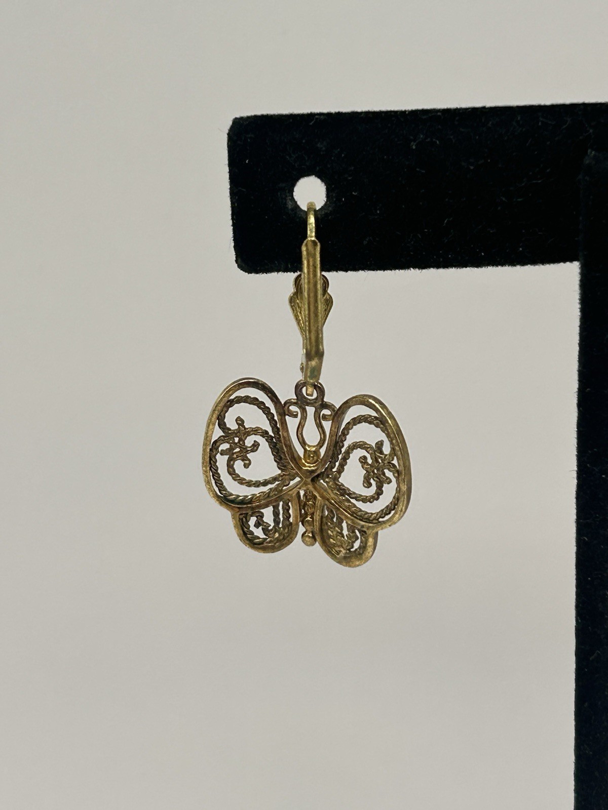 Pair Of Palmbeach 18k Gold-Plated Two-Tone Filigree Butterfly Drop Earrings Boho