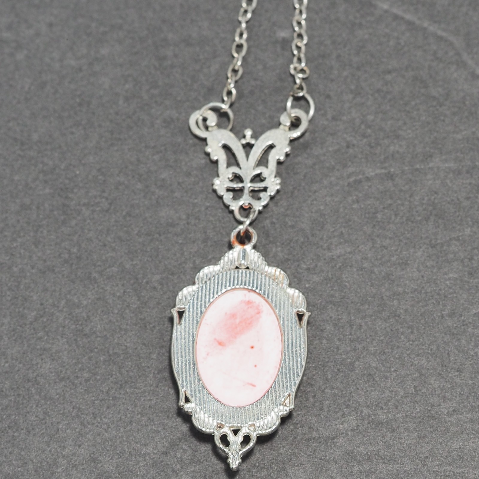 Gothic Vampire Bat Wing Witchy Necklace Set Red Cabochon Layered Dark Cosplay
