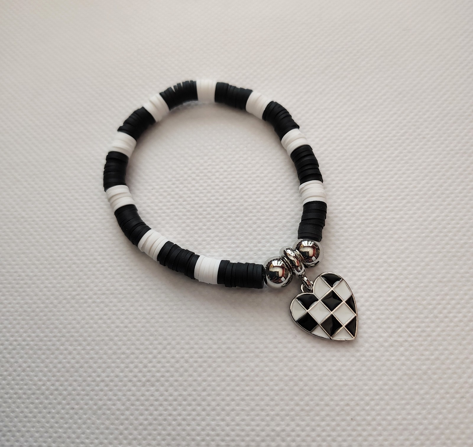 Black and White Checkered Flag Bracelet,Car Racing Bracelet, Checkered Flag