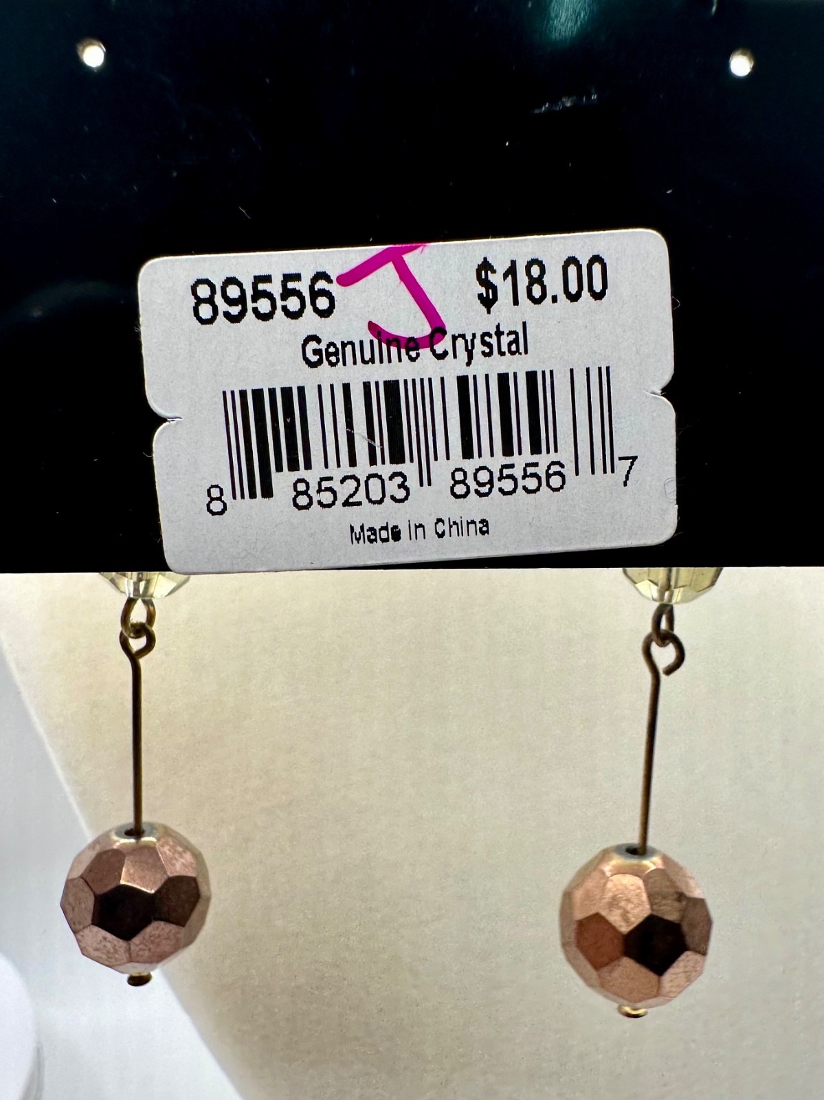 Cookie Lee Genuine Crystal Dangle Earrings Bronze Gold Tone Faceted Beads NWT