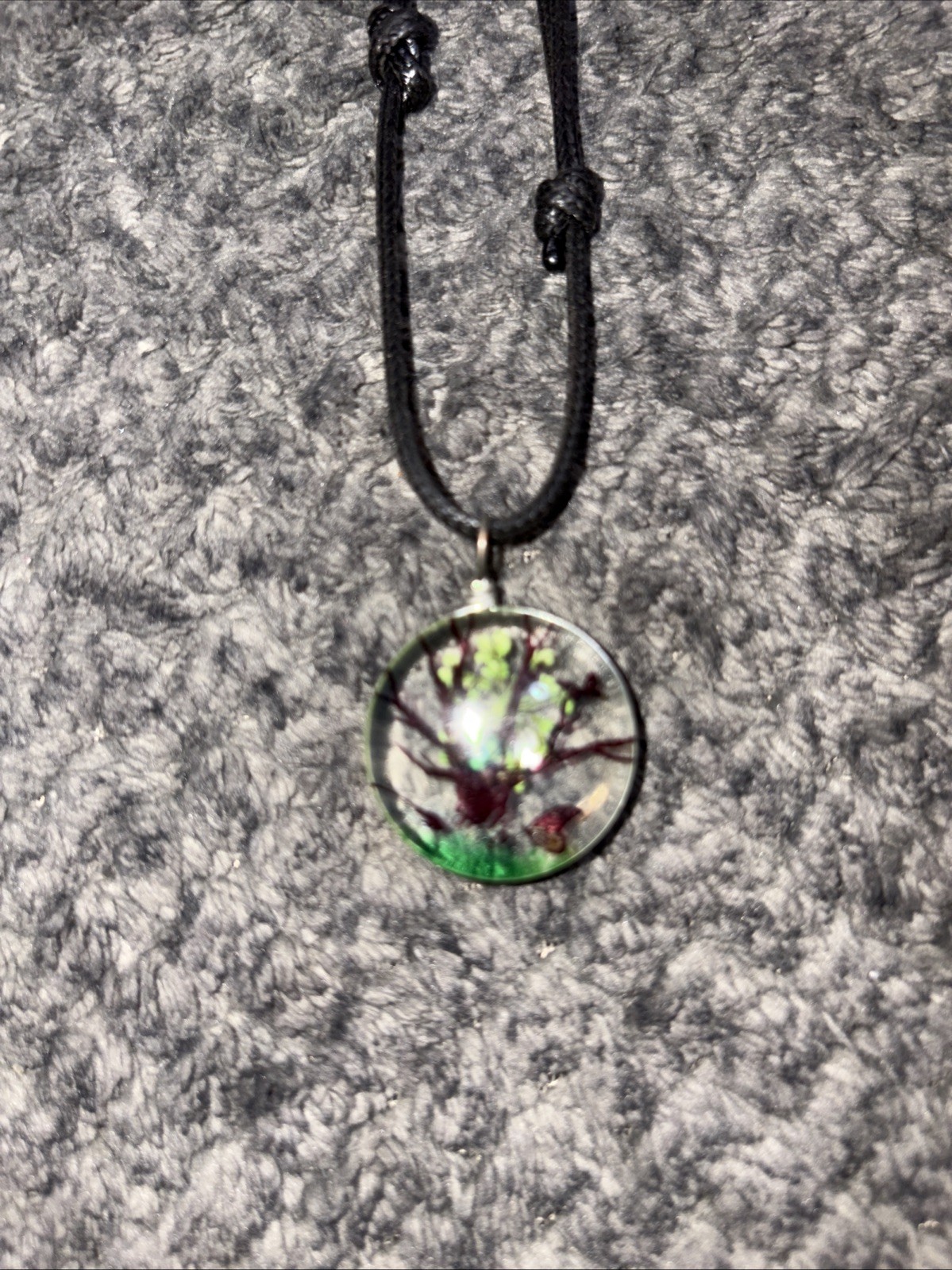 Beautiful Botanical Tree and Butterflies Pendant Necklace