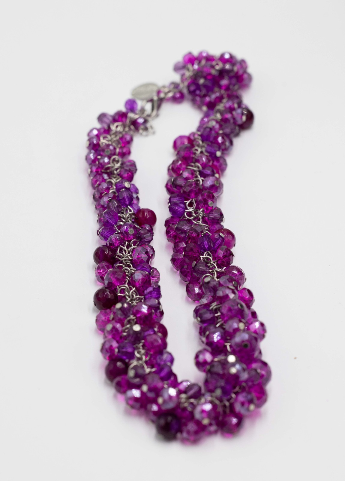 White House Black Market Fuchsia Crystal Cluster $38 Necklace NWOT